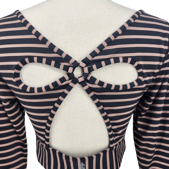 FP Movement Striped Long Sleeve Crop Top With Cut Out Back - Picture 7 of 7